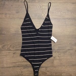 Ribbed Striped Body Suit!